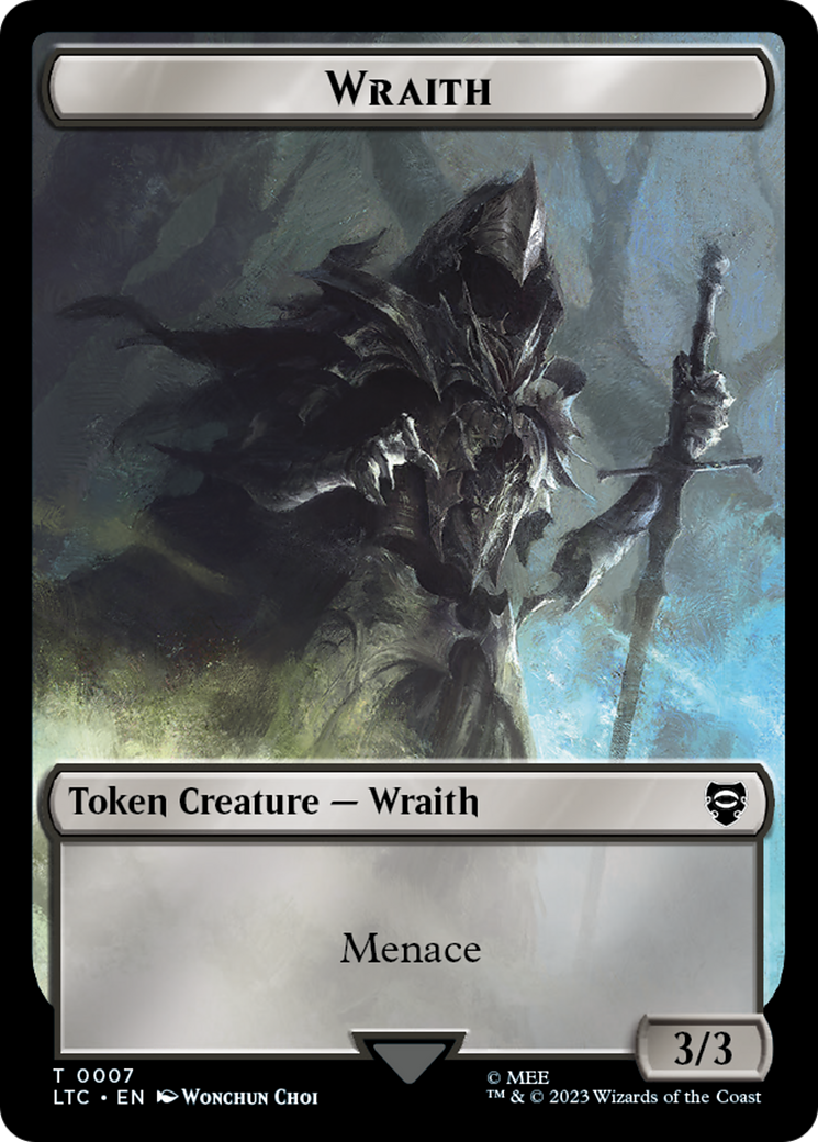 Treasure // Wraith Double-Sided Token [The Lord of the Rings: Tales of Middle-Earth Commander Tokens] | Gamers Paradise