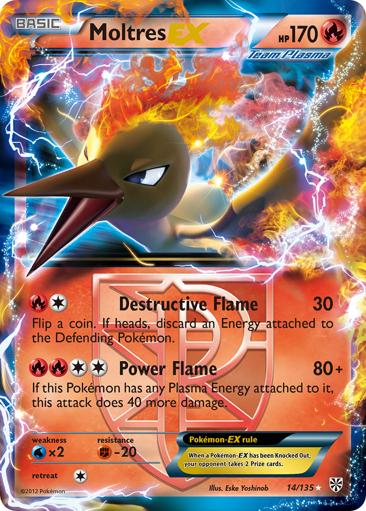 Moltres EX (14/135) [Black & White: Plasma Storm] | Gamers Paradise