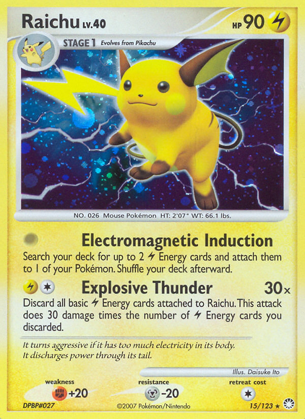 Raichu (15/123) [Diamond & Pearl: Mysterious Treasures] | Gamers Paradise