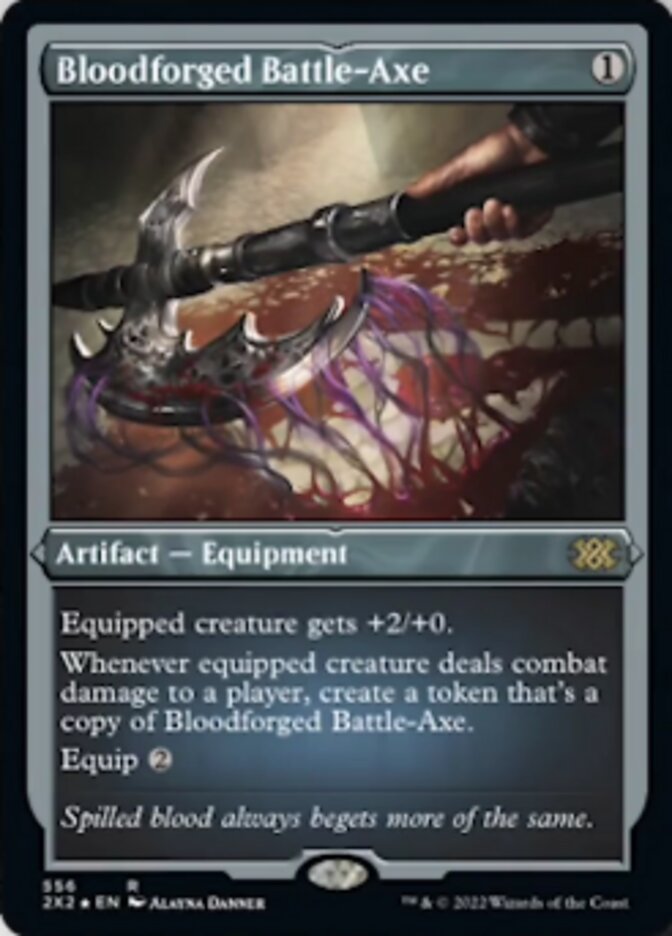 Bloodforged Battle-Axe (Foil Etched) [Double Masters 2022] | Gamers Paradise