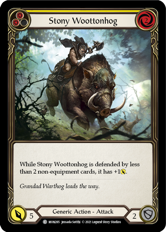 Stony Woottonhog (Yellow) [MON285-RF] 1st Edition Rainbow Foil | Gamers Paradise