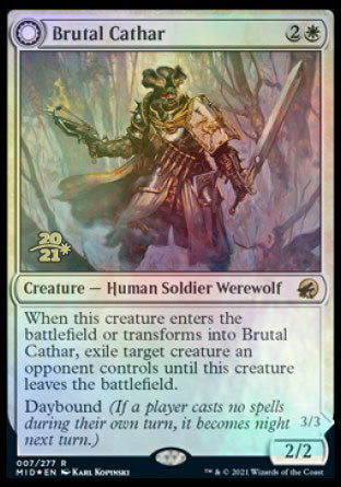 Brutal Cathar // Moonrage Brute [Innistrad: Midnight Hunt Prerelease Promos] | Gamers Paradise