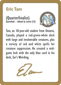 1996 Eric Tam Biography Card [World Championship Decks] | Gamers Paradise