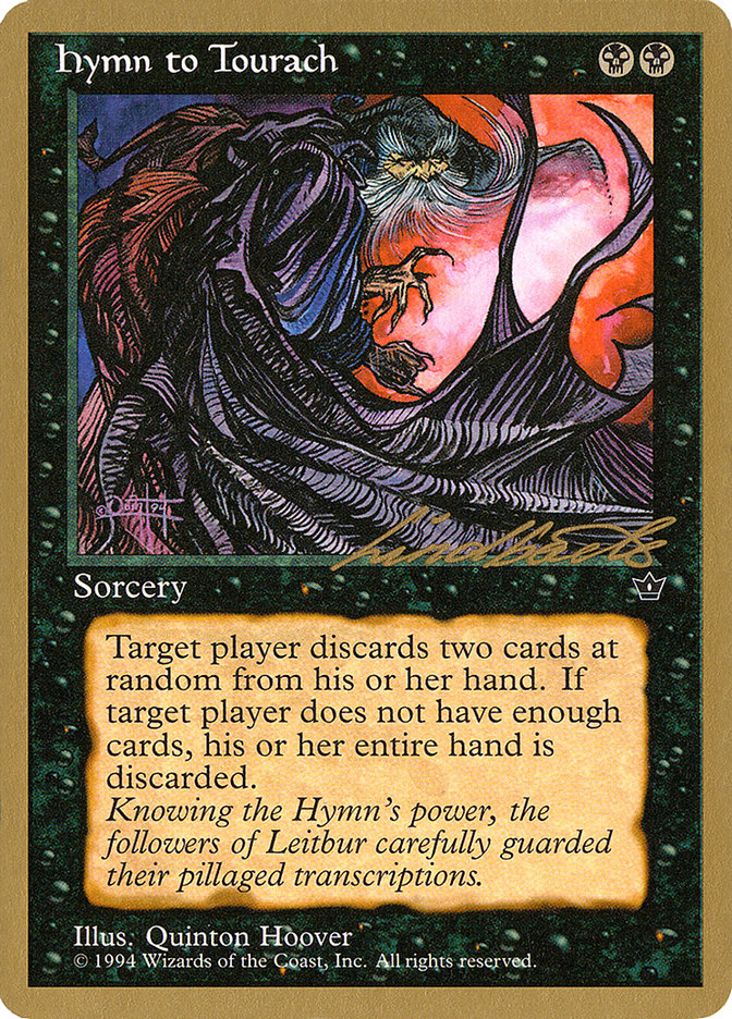 Hymn to Tourach (Cloak) (Leon Lindback) [Pro Tour Collector Set] | Gamers Paradise