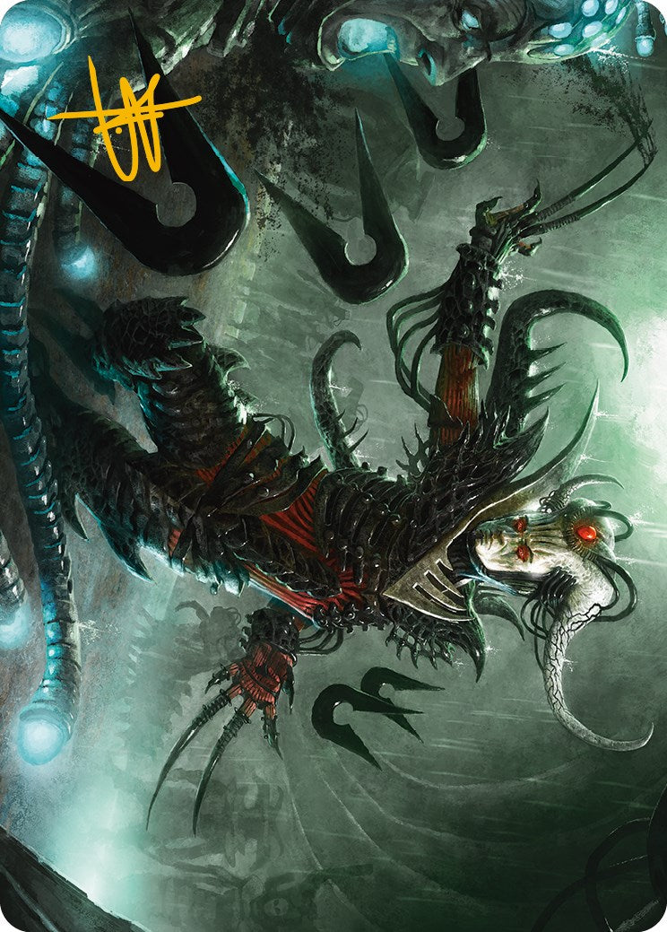 Vraan, Executioner Thane Art Card (Gold-Stamped Signature) [Phyrexia: All Will Be One Art Series] | Gamers Paradise