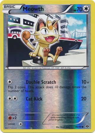 Meowth (80/99) (Mirror Reverse Holo) [Black & White: Next Destinies] | Gamers Paradise