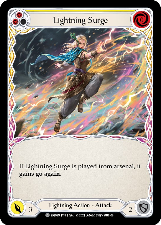 Lightning Surge (Yellow) [BRI029] (Tales of Aria Briar Blitz Deck)  1st Edition Normal | Gamers Paradise