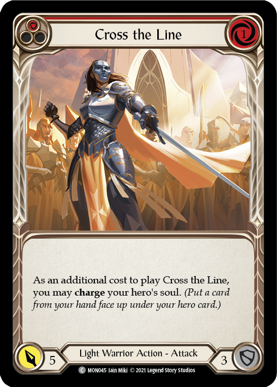 Cross the Line (Red) [MON045-RF] 1st Edition Rainbow Foil | Gamers Paradise