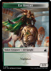 Elf Knight // Rhino Double-Sided Token [Ravnica Remastered Tokens] | Gamers Paradise