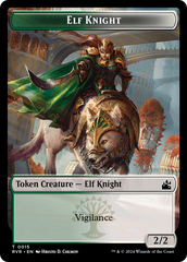 Elf Knight // Spirit (0004) Double-Sided Token [Ravnica Remastered Tokens] | Gamers Paradise