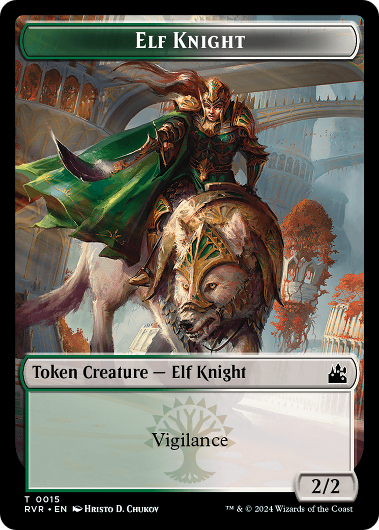 Elf Knight // Centaur Double-Sided Token [Ravnica Remastered Tokens] | Gamers Paradise