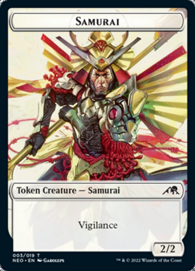 Samurai // Tezzeret, Betrayer of Flesh Emblem Double-Sided Token [Kamigawa: Neon Dynasty Tokens] | Gamers Paradise