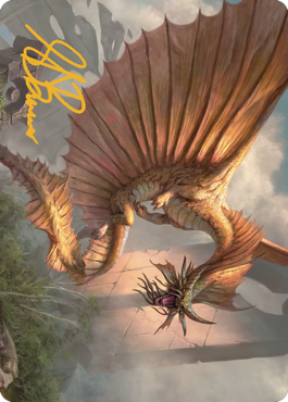 Ancient Gold Dragon Art Card (28) (Gold-Stamped Signature) [Commander Legends: Battle for Baldur's Gate Art Series] | Gamers Paradise