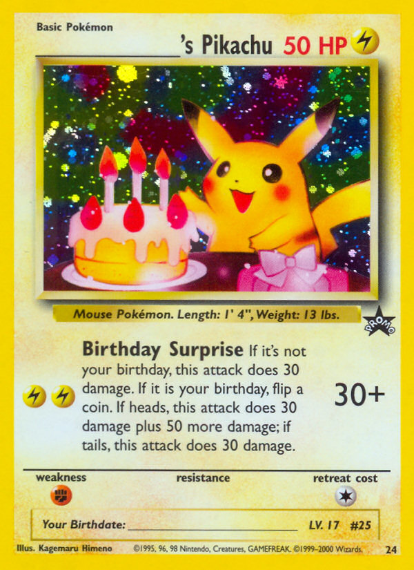 _____'s Pikachu (24) (Birthday Pikachu) [Wizards of the Coast: Black Star Promos] | Gamers Paradise