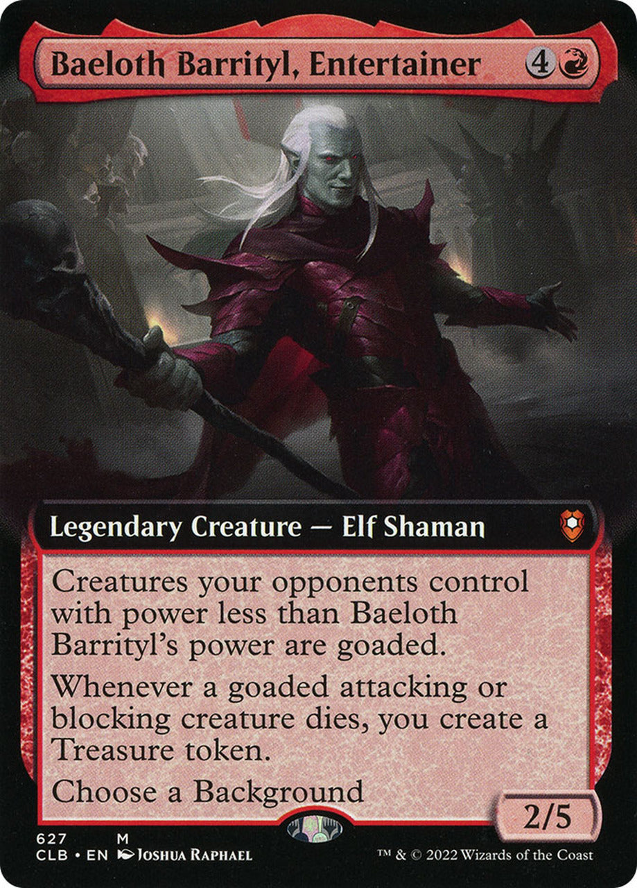 Baeloth Barrityl, Entertainer (Extended Art) [Commander Legends: Battle for Baldur's Gate] | Gamers Paradise