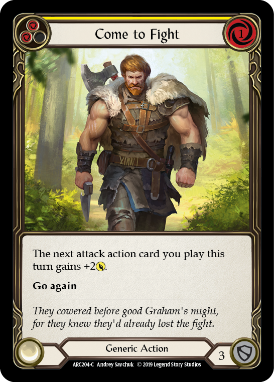 Come to Fight (Yellow) [ARC204-C] 1st Edition Rainbow Foil | Gamers Paradise