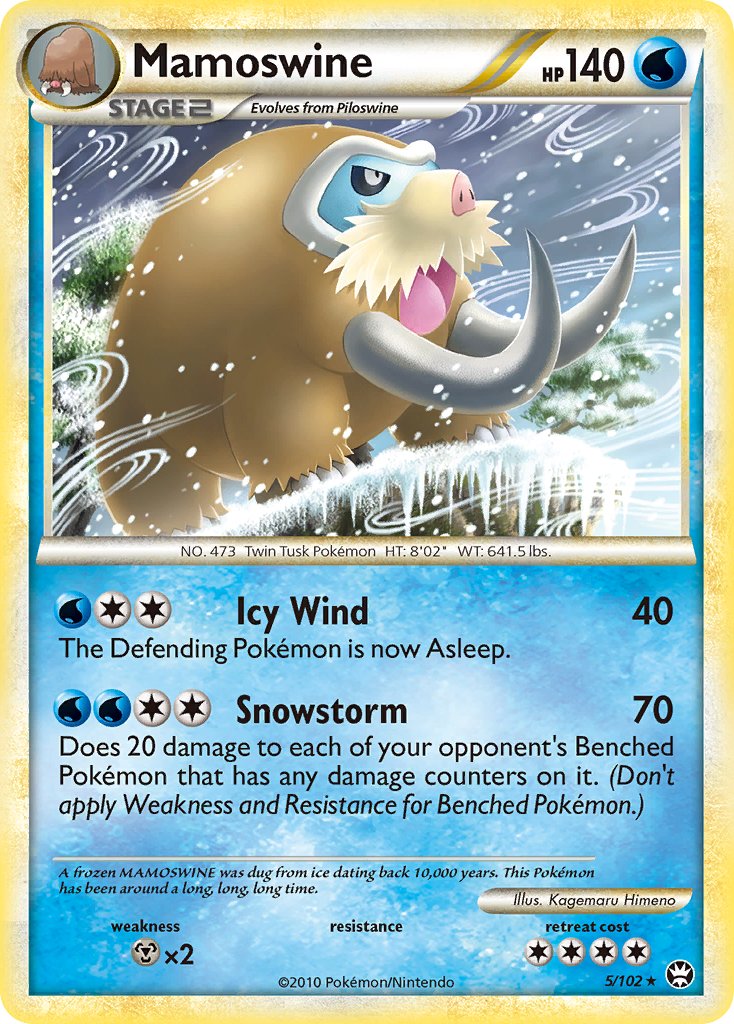 Mamoswine (5/102) (Cracked Ice Holo) (Theme Deck Exclusive) [HeartGold & SoulSilver: Triumphant] | Gamers Paradise