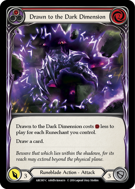 Drawn to the Dark Dimension (Red) [ARC097-C] 1st Edition Rainbow Foil | Gamers Paradise