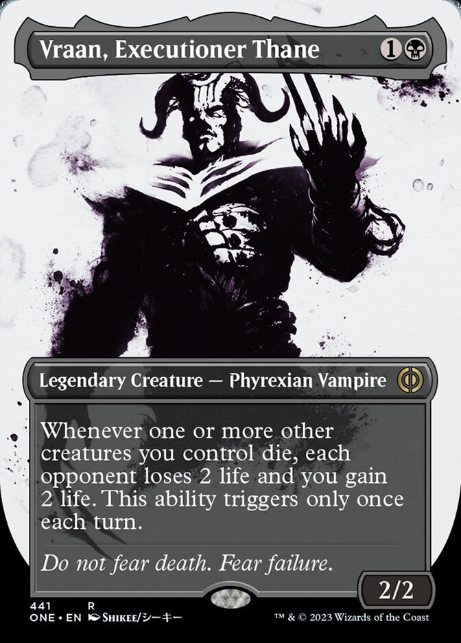 Vraan, Executioner Thane (Borderless Ichor Step-and-Compleat Foil) [Phyrexia: All Will Be One] | Gamers Paradise