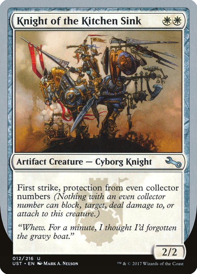 Knight of the Kitchen Sink ("protection from even collector numbers") [Unstable] | Gamers Paradise