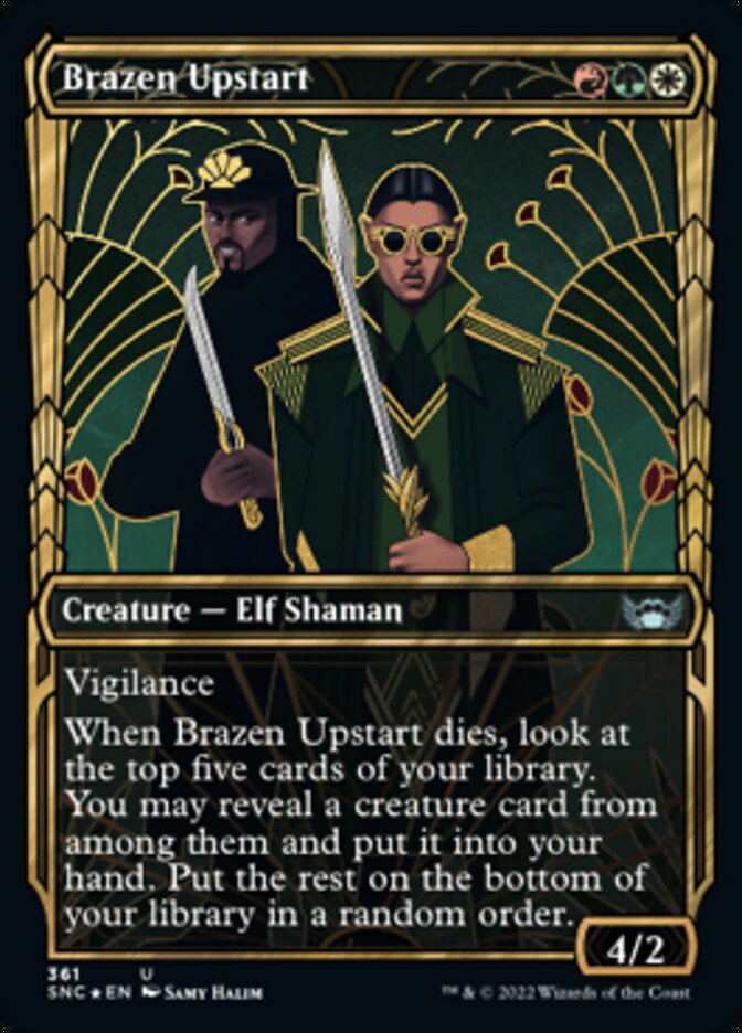 Brazen Upstart (Showcase Golden Age Gilded Foil) [Streets of New Capenna] | Gamers Paradise