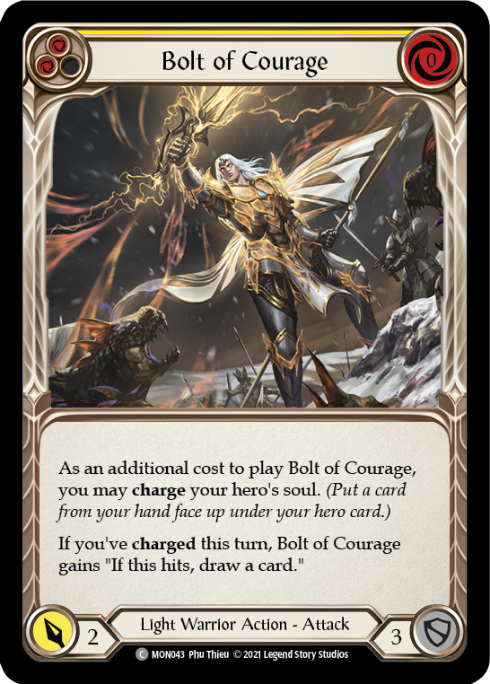 Bolt of Courage (Yellow) [MON043-RF] 1st Edition Rainbow Foil | Gamers Paradise