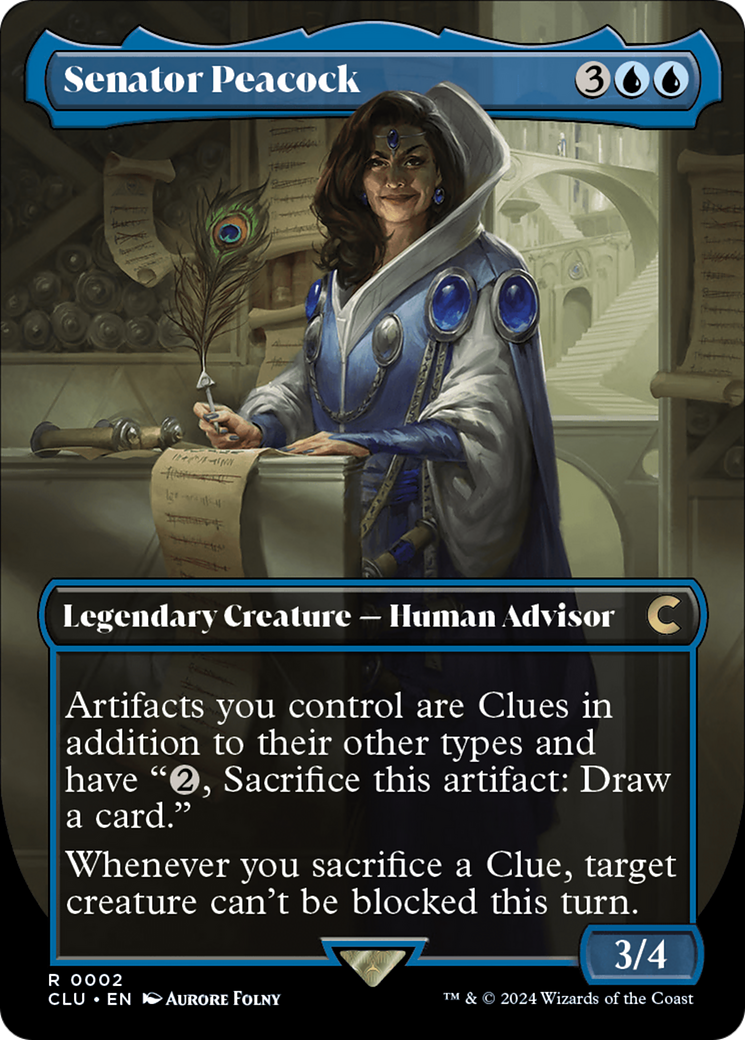 Senator Peacock (Borderless) [Ravnica: Clue Edition] | Gamers Paradise