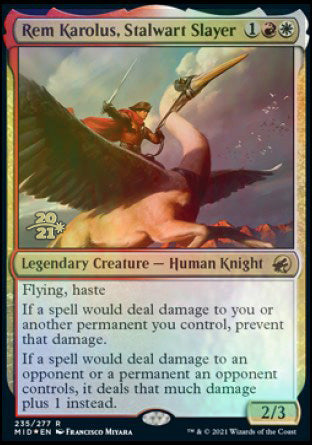 Rem Karolus, Stalwart Slayer [Innistrad: Midnight Hunt Prerelease Promos] | Gamers Paradise