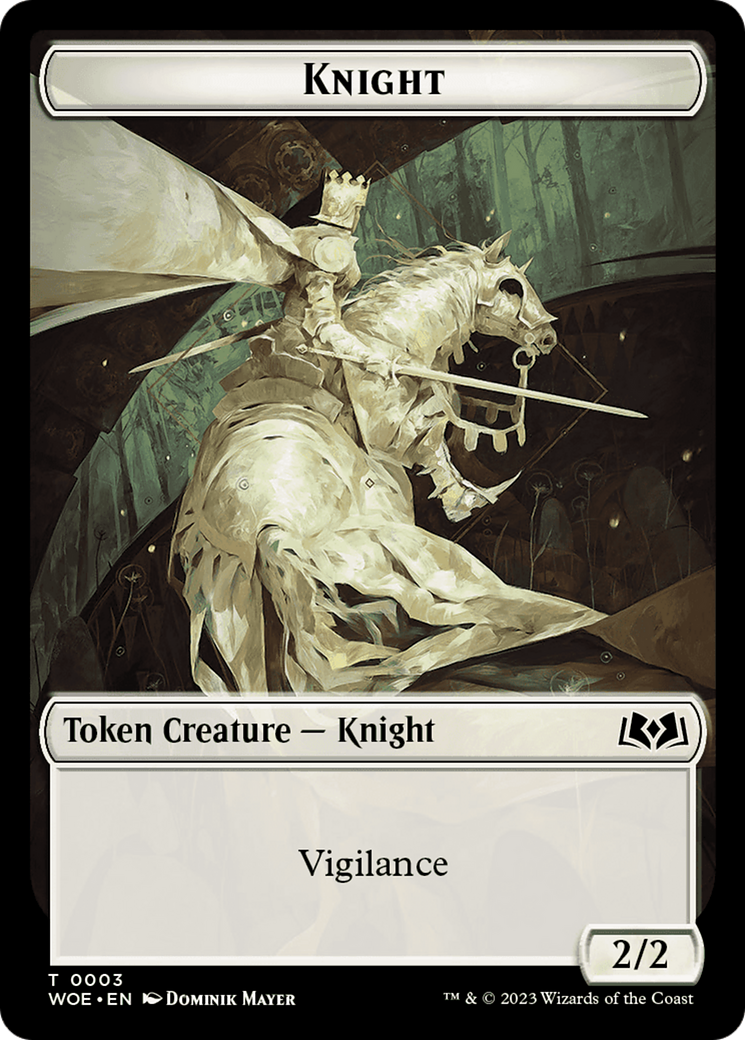Knight // Food (0010) Double-Sided Token [Wilds of Eldraine Tokens] | Gamers Paradise