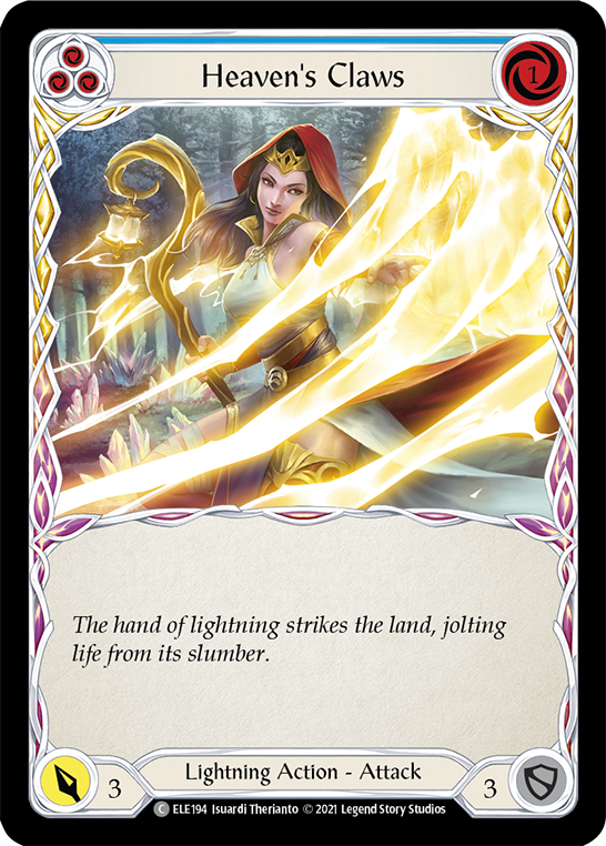 Heaven's Claws (Blue) [ELE194] (Tales of Aria)  1st Edition Rainbow Foil | Gamers Paradise