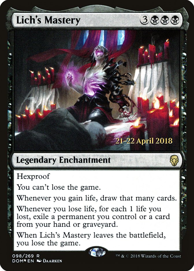 Lich's Mastery [Dominaria Prerelease Promos] | Gamers Paradise