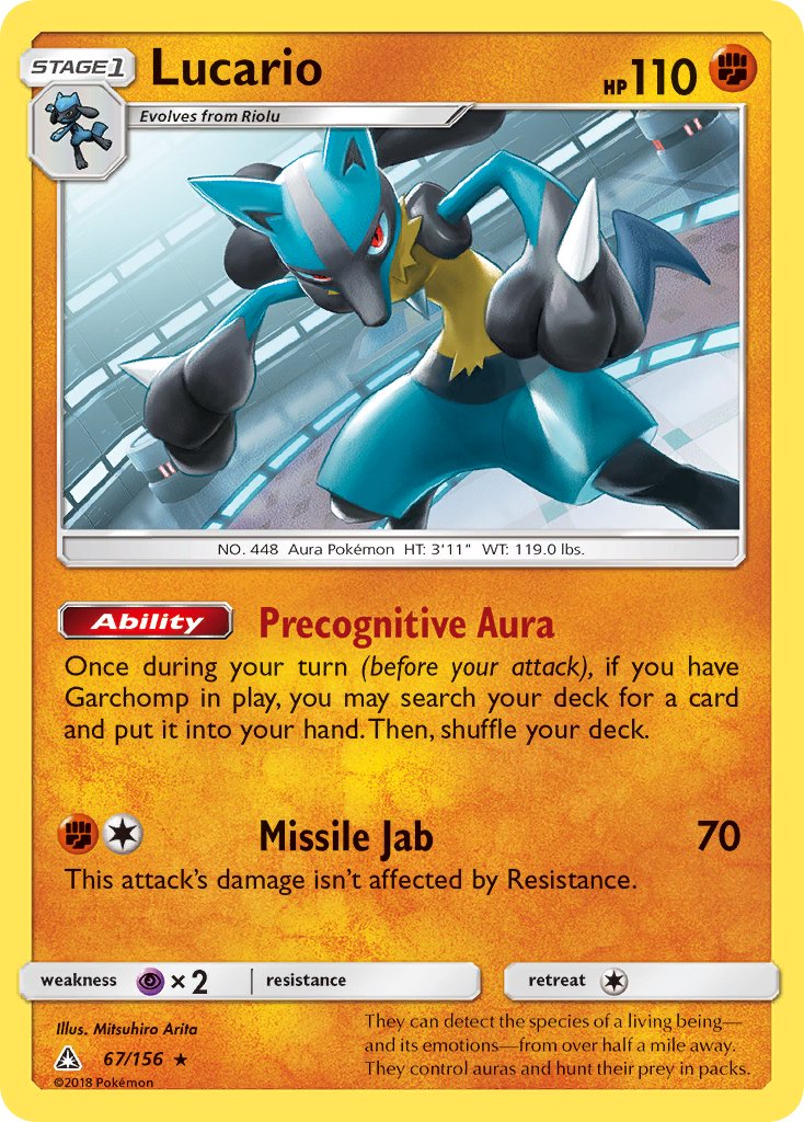 Lucario (67/156) (Theme Deck Exclusive) [Sun & Moon: Ultra Prism] | Gamers Paradise