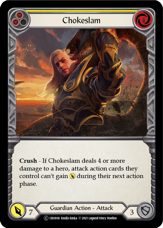 Chokeslam (Yellow) [U-CRU036-RF] Unlimited Rainbow Foil | Gamers Paradise