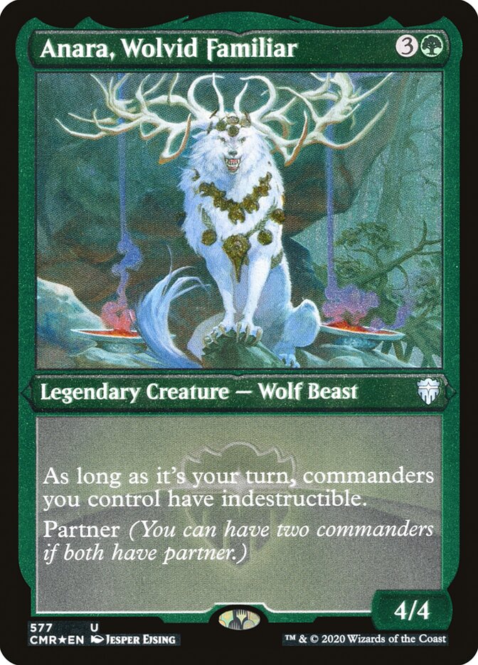 Anara, Wolvid Familiar (Etched) [Commander Legends] | Gamers Paradise