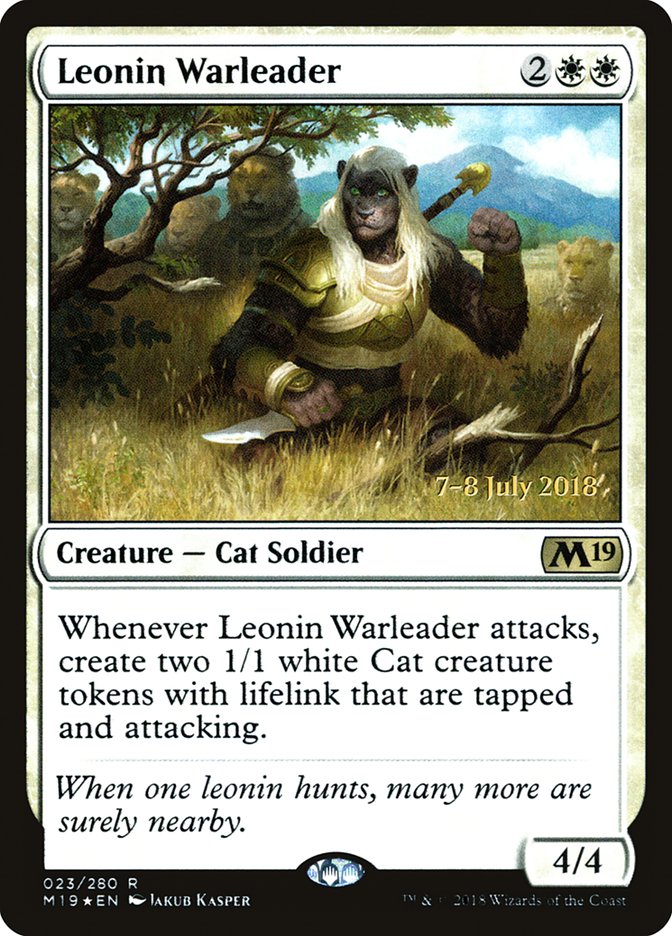 Leonin Warleader [Core Set 2019 Prerelease Promos] | Gamers Paradise