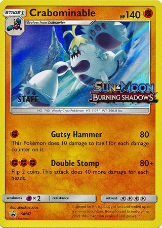 Crabominable (SM47) (Staff Prerelease Promo) [Sun & Moon: Black Star Promos] | Gamers Paradise