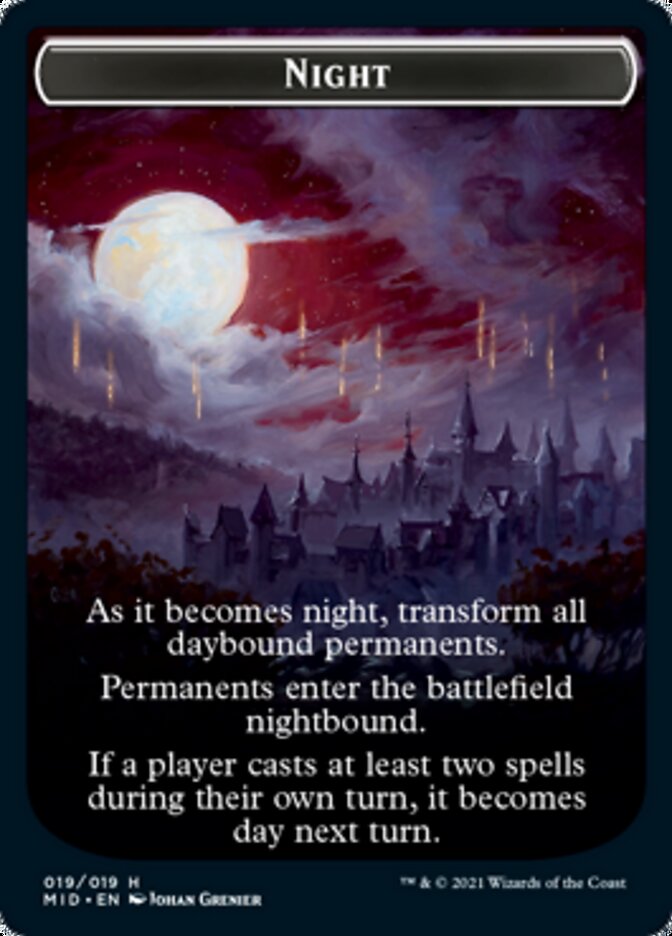 Day // Night Double-Sided Token [Innistrad: Midnight Hunt Tokens] | Gamers Paradise