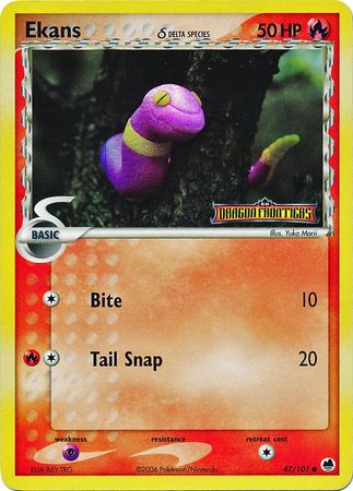 Ekans (47/101) (Delta Species) (Stamped) [EX: Dragon Frontiers] | Gamers Paradise