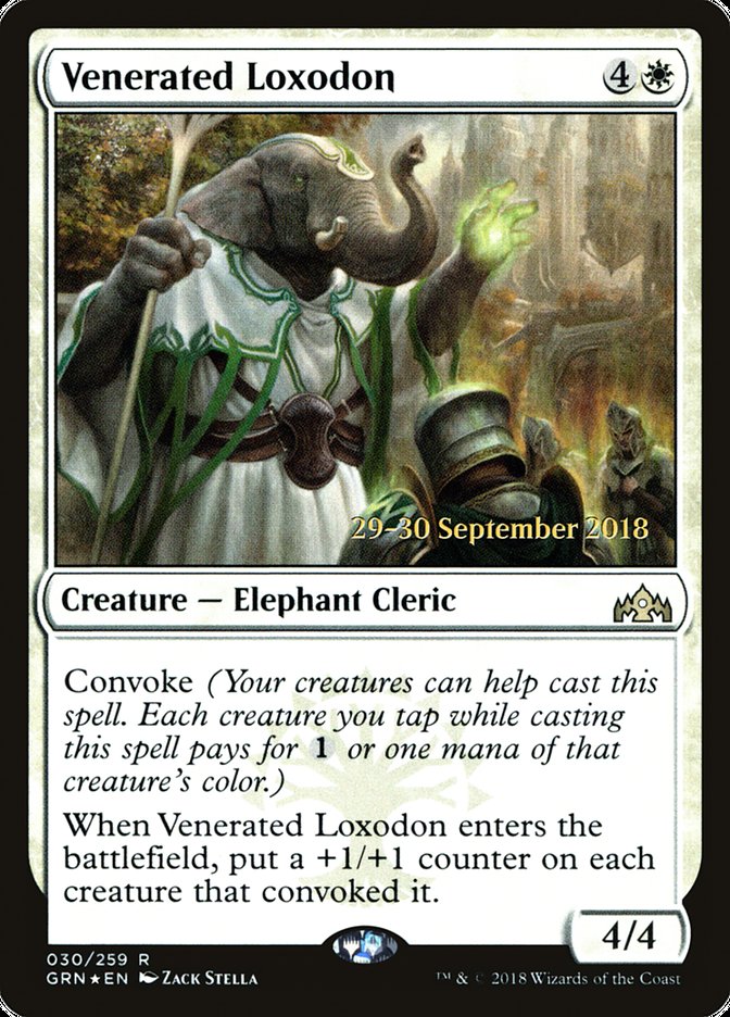 Venerated Loxodon [Guilds of Ravnica Prerelease Promos] | Gamers Paradise