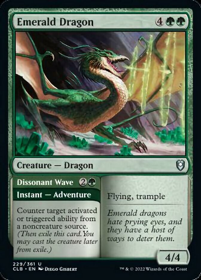 Emerald Dragon // Dissonant Wave [Commander Legends: Battle for Baldur's Gate] | Gamers Paradise