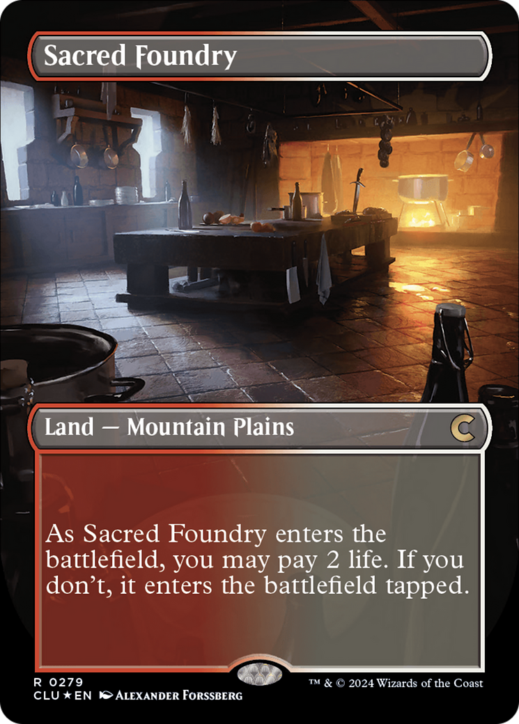 Sacred Foundry (Borderless) [Ravnica: Clue Edition] | Gamers Paradise