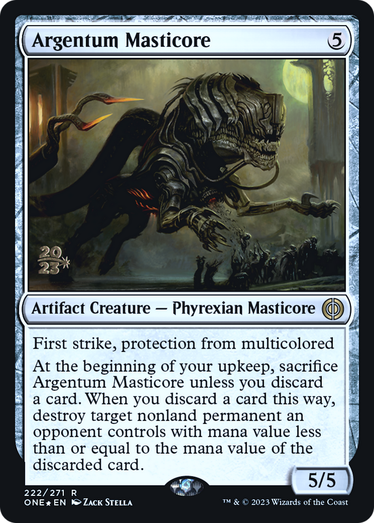 Argentum Masticore [Phyrexia: All Will Be One Prerelease Promos] | Gamers Paradise