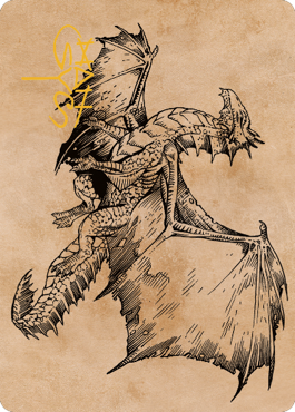 Ancient Bronze Dragon Art Card (58) (Gold-Stamped Signature) [Commander Legends: Battle for Baldur's Gate Art Series] | Gamers Paradise