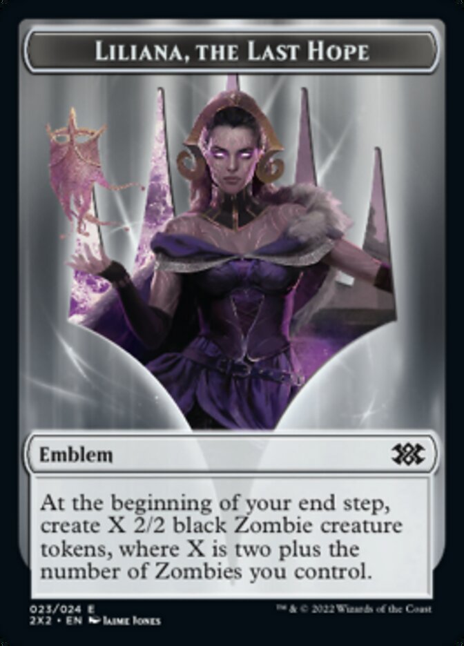 Liliana, the Last Hope Emblem // Spirit (002) Double-Sided Token [Double Masters 2022 Tokens] | Gamers Paradise