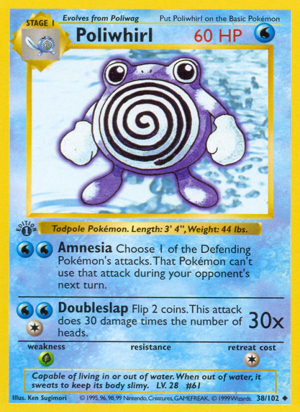 Poliwhirl (38/102) (Shadowless) [Base Set 1st Edition] | Gamers Paradise