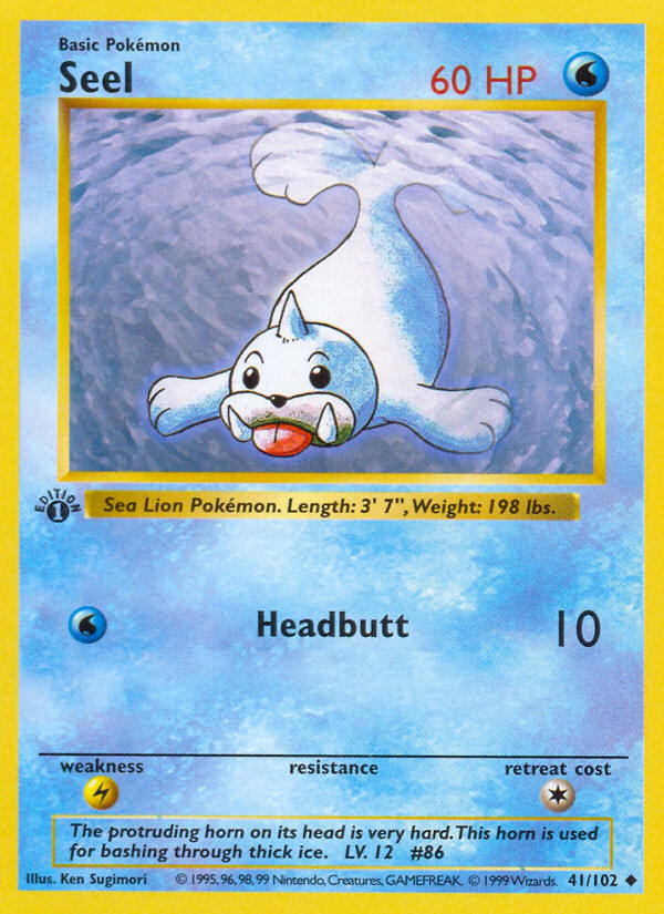 Seel (41/102) (Shadowless) [Base Set 1st Edition] | Gamers Paradise