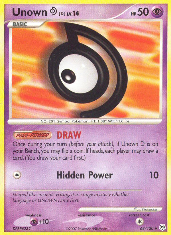 Unown D (68/130) [Diamond & Pearl: Base Set] | Gamers Paradise