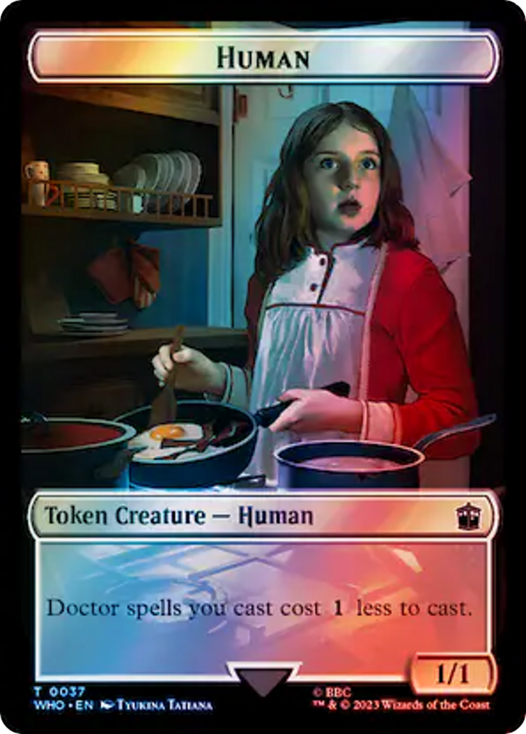 Human (0037) // Food (0057) Double-Sided Token (Surge Foil) [Doctor Who Tokens] | Gamers Paradise