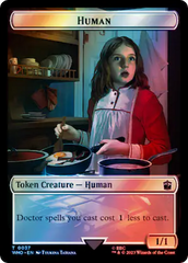 Human (0037) // Dinosaur Double-Sided Token (Surge Foil) [Doctor Who Tokens] | Gamers Paradise