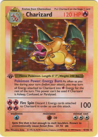 Charizard (4/102) (Shadowless) [Base Set 1st Edition] | Gamers Paradise